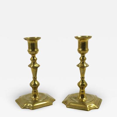 Rare Queen Anne Brass Candlesticks