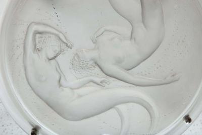 Rare R Lalique Chandelier Deux Sirenes 