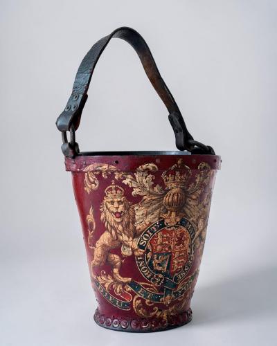 Rare Red Leather Fire Bucket c 1840
