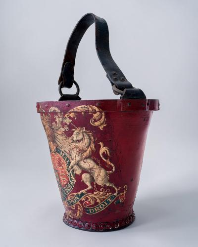 Rare Red Leather Fire Bucket c 1840