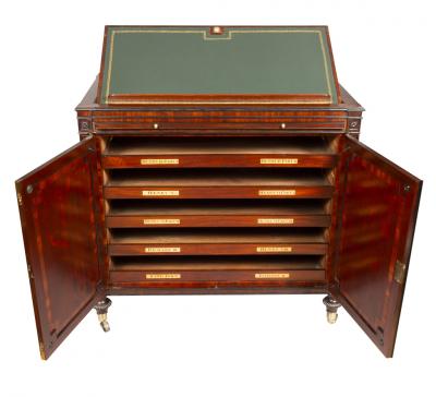 Rare Regency Mahogany Collectors Folio Cabinet