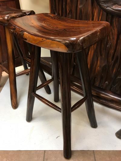 Rare Rosewood Bar and Stools