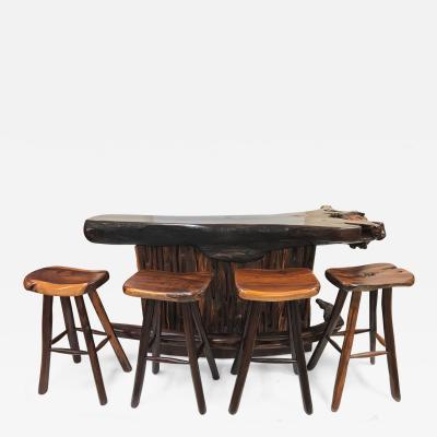 Rare Rosewood Bar and Stools