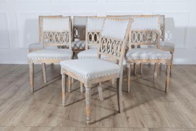 Rare Set of 8 Gustavian Period Side Chairs Lindome circa 1800