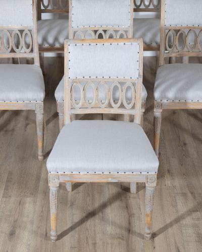 Rare Set of 8 Gustavian Period Side Chairs Lindome circa 1800