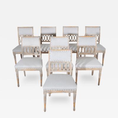 Rare Set of 8 Gustavian Period Side Chairs Lindome circa 1800