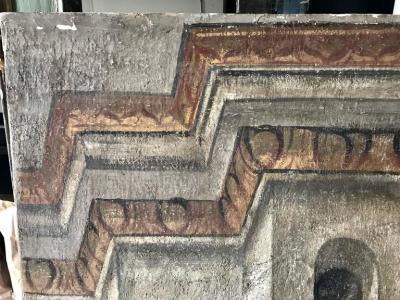 Rare Set of Four Italian 18th Century Panels Gouache on Canvas