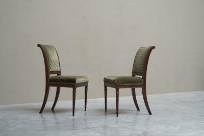 Rare Set of Twelve Early 19th Century Empire Dining Chairs in Mahogany