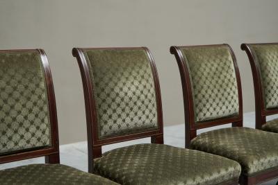 Rare Set of Twelve Early 19th Century Empire Dining Chairs in Mahogany