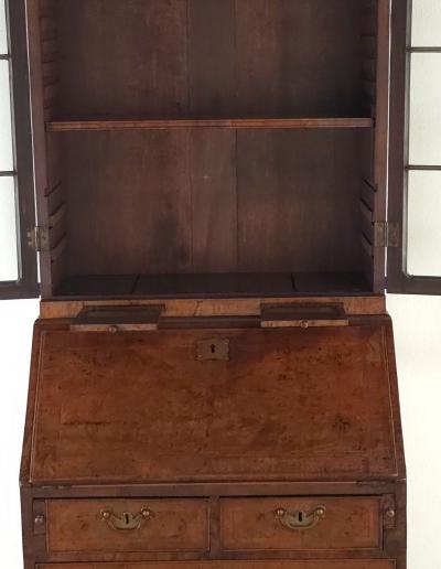 Rare Small George I Walnut Secretary Desk with Hidden Compartments circa 1715