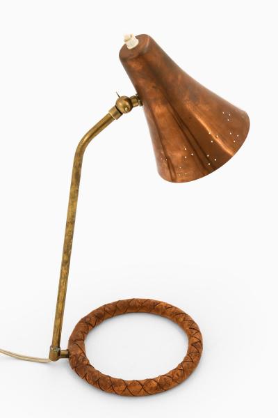 Rare Table Lamp with Conical Copper Shade 1950s
