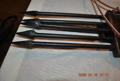 Rare Tibetan rosewood and leather crossbow and quiver