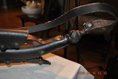 Rare Tibetan rosewood and leather crossbow and quiver