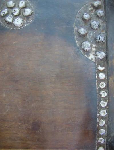 Rare Vintage 1950s Ashanti Throne Chair With Metal Studs
