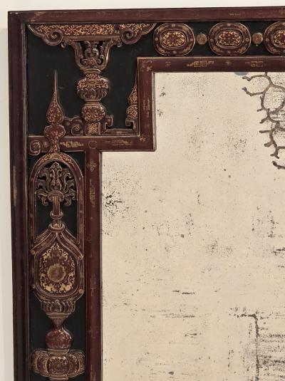Rare Western Chinese Lacquered Gilt Mirror 19th century