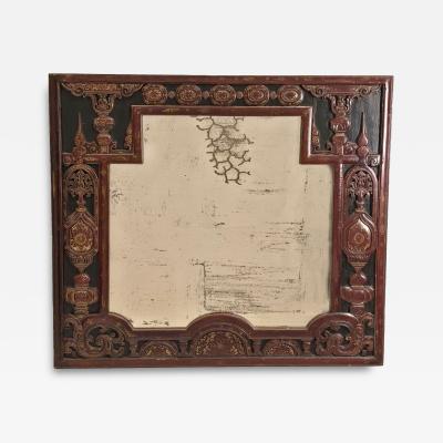 Rare Western Chinese Lacquered Gilt Mirror 19th century