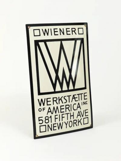 Rare Wiener Werkst tte of America Inc New York Enameled Advertising Sign