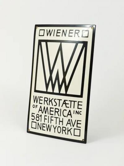 Rare Wiener Werkst tte of America Inc New York Enameled Advertising Sign