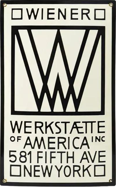Rare Wiener Werkst tte of America Inc New York Enameled Advertising Sign