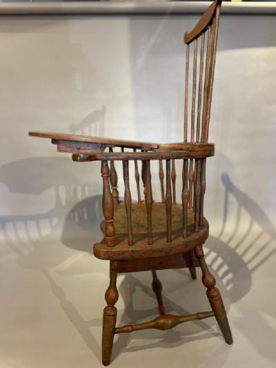 Rare Writing Arm Comb Back Windsor Chair