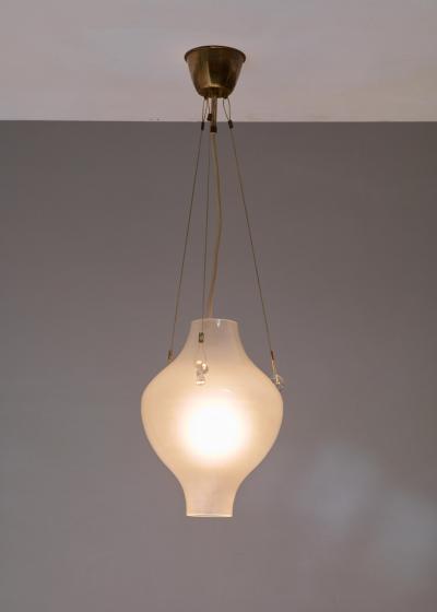 Rare and Elegant Glass Drop Shaped Pendant Lamp Denmark 1940s