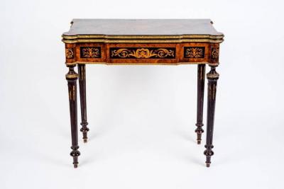 Rare and Elegant Marquetry Russian Game Table