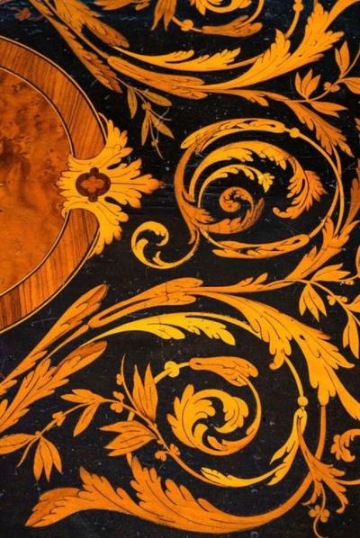 Rare and Elegant Marquetry Russian Game Table