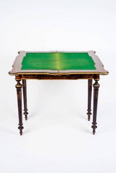Rare and Elegant Marquetry Russian Game Table