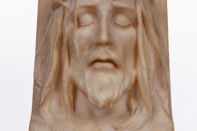 Rare and Important Italian Alabaster Bust Sculpture of Jesus Christ C 1860