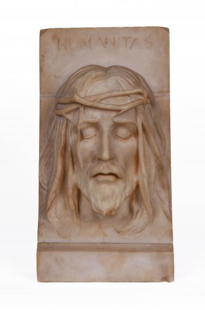 Rare and Important Italian Alabaster Bust Sculpture of Jesus Christ C 1860
