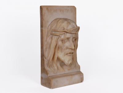 Rare and Important Italian Alabaster Bust Sculpture of Jesus Christ C 1860