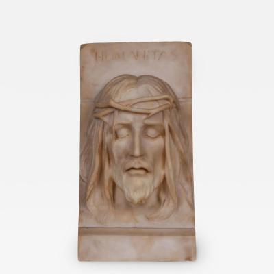 Rare and Important Italian Alabaster Bust Sculpture of Jesus Christ C 1860