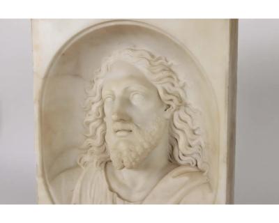 Rare and Important Italian White Marble Bust Sculpture of Jesus Christ C 1850