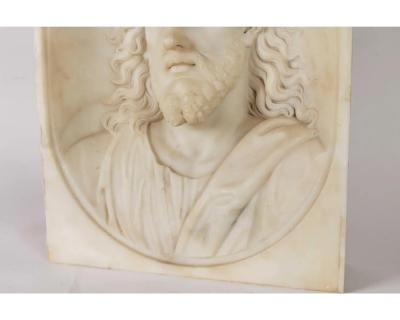Rare and Important Italian White Marble Bust Sculpture of Jesus Christ C 1850