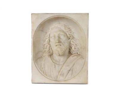 Rare and Important Italian White Marble Bust Sculpture of Jesus Christ C 1850