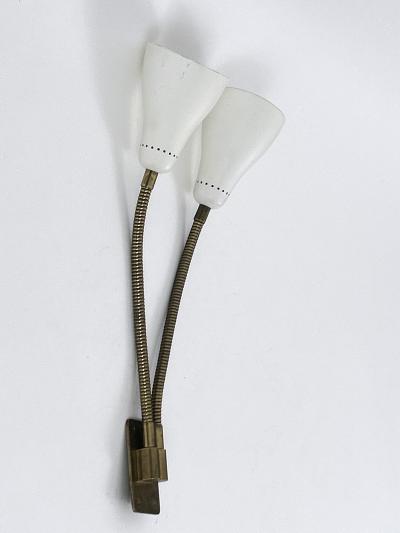 Rare and Lovely Mid Century Modern Gooseneck Sconce or Wall Lamp Italy 1950s