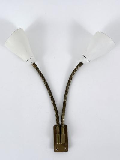 Rare and Lovely Mid Century Modern Gooseneck Sconce or Wall Lamp Italy 1950s