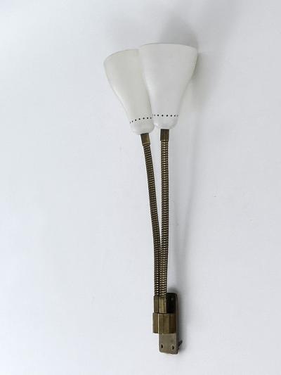 Rare and Lovely Mid Century Modern Gooseneck Sconce or Wall Lamp Italy 1950s