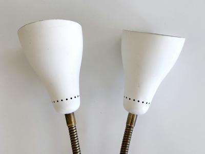 Rare and Lovely Mid Century Modern Gooseneck Sconce or Wall Lamp Italy 1950s