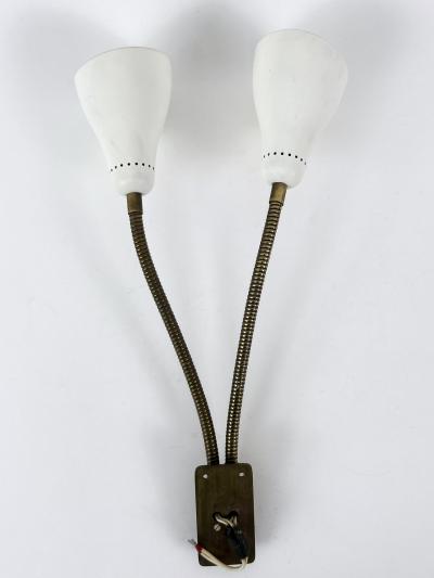 Rare and Lovely Mid Century Modern Gooseneck Sconce or Wall Lamp Italy 1950s