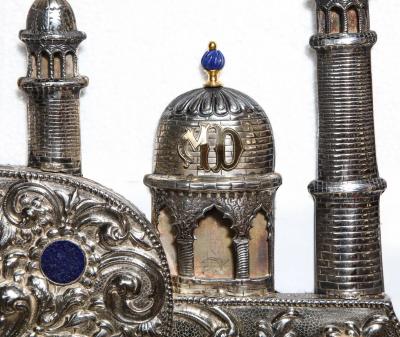 Rare and Magnificent Indian Silver Gold Jeweled Palace Mirror