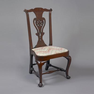 Rare and Possibly Unique Transitional Chippendale Balloon Seat Side Chair