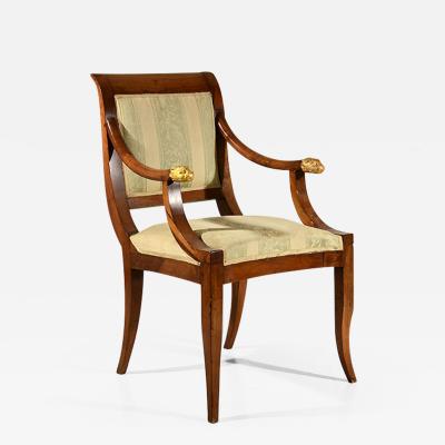 Rare and very refined antique armchair in walnut with guilded details