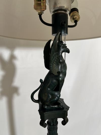 Rare bronze floor lamp in neoclassical style Paris France circa 1880
