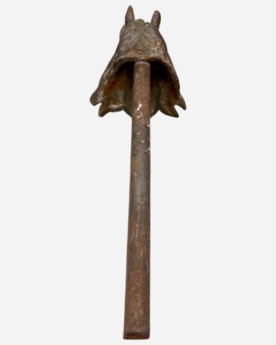 Rare cast iron and wrought iron horse head halter holder France circa 1880