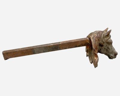 Rare cast iron and wrought iron horse head halter holder France circa 1880