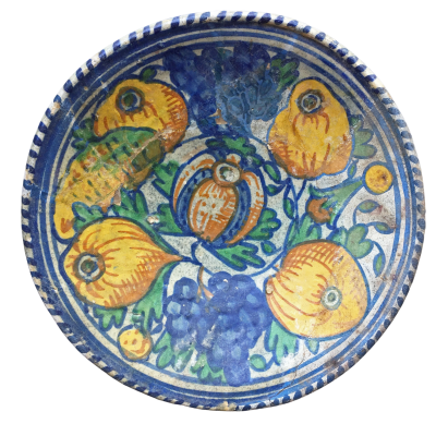 Rare early 17th century Dutch Maiolica Pomegranate plate