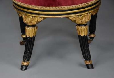 Rare early 19th century English Regency ebonised and gilt side chair