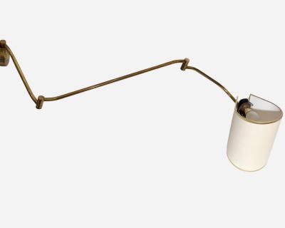 Rare folding wall light in solid brass France circa 1950