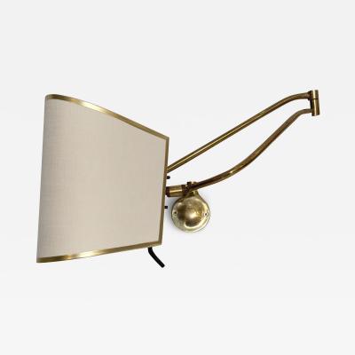 Rare folding wall light in solid brass France circa 1950